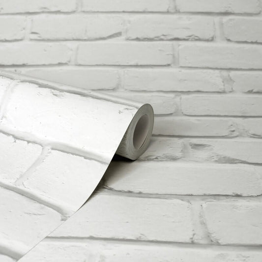 Painted Brick Wallpaper - White - Fine Décor - FD43600Wallpaper199