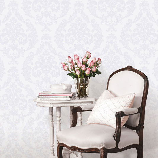 Palazzo Damask Wallpaper - Pale Lilac - Galerie - G67606Wallpaper199