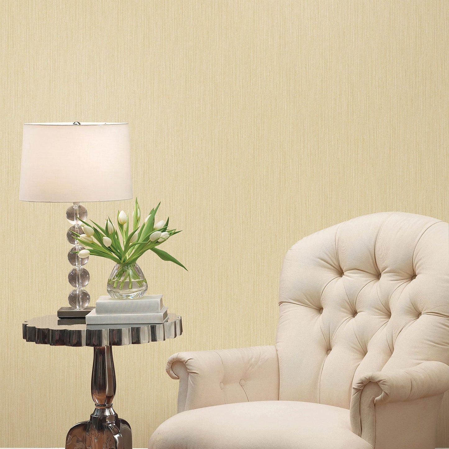 Palazzo Plain Wallpaper - Pale Green / Beige - Galerie - G67656Wallpaper199