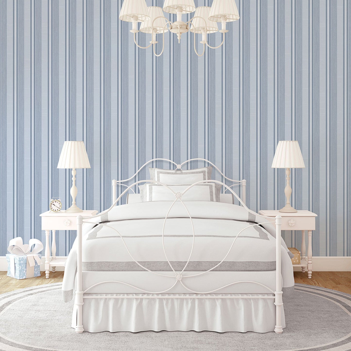 Palazzo Striped Wallpaper - Blue - Galerie - G67624Wallpaper199