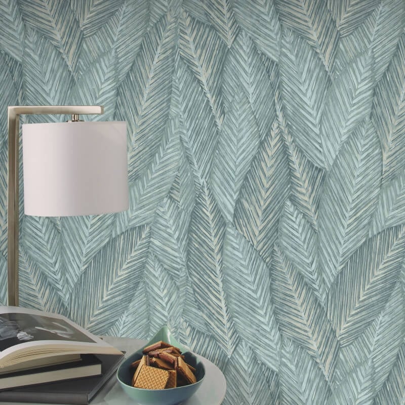 Palm Leaves Foliage Wallpaper - Light Blue - Erismann - 10391 - 35Wallpaper199