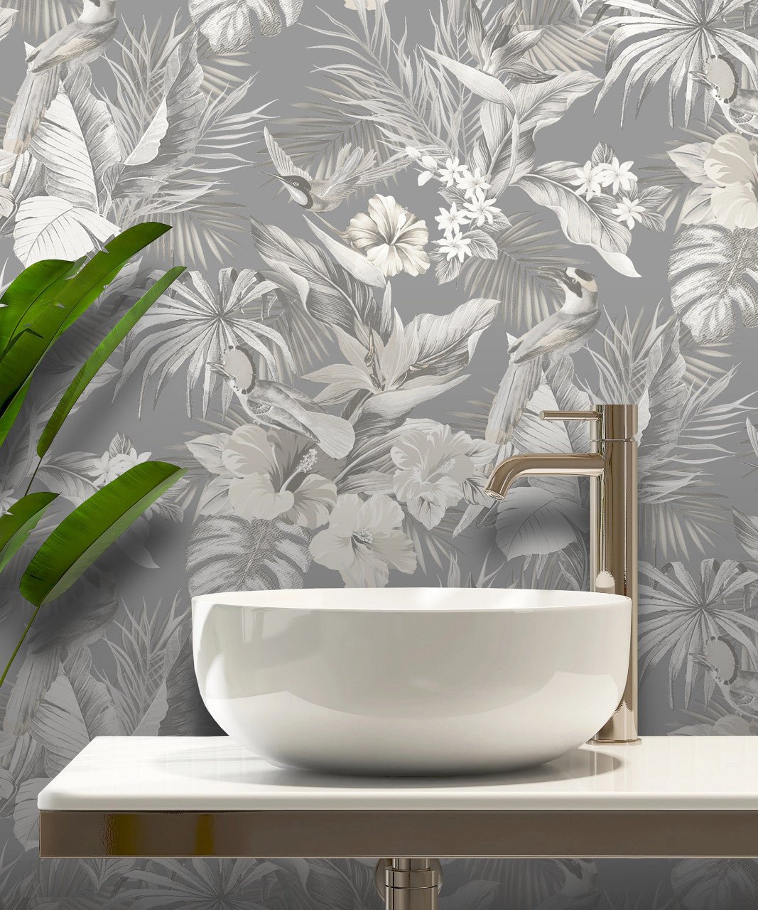 Paradise Birds Vasari Wallpaper - Grey - Rasch - 539073Wallpaper199