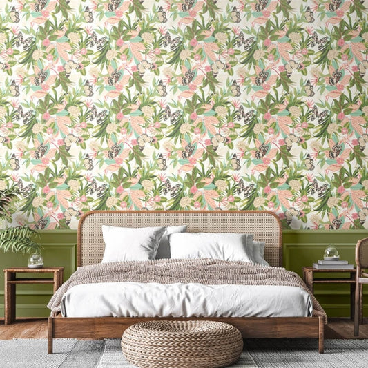 Paradise Wallpaper - French Rose - Hoopla Walls - HWA1189WWallpaper199