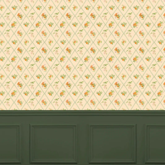 Peach Trellis Wallpaper - Melba - Voyage Maison - PTRELLI/WPO/MELWallpaper199