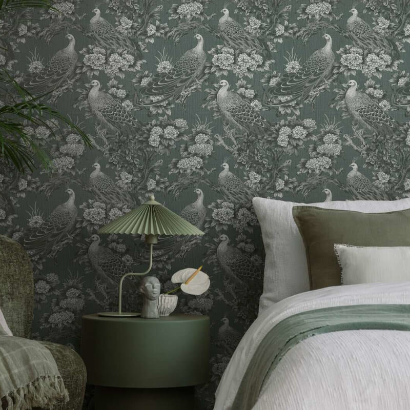 Peacock Garden Wallpaper - Grey/Black - Michalsky Living - 39981-5Wallpaper199