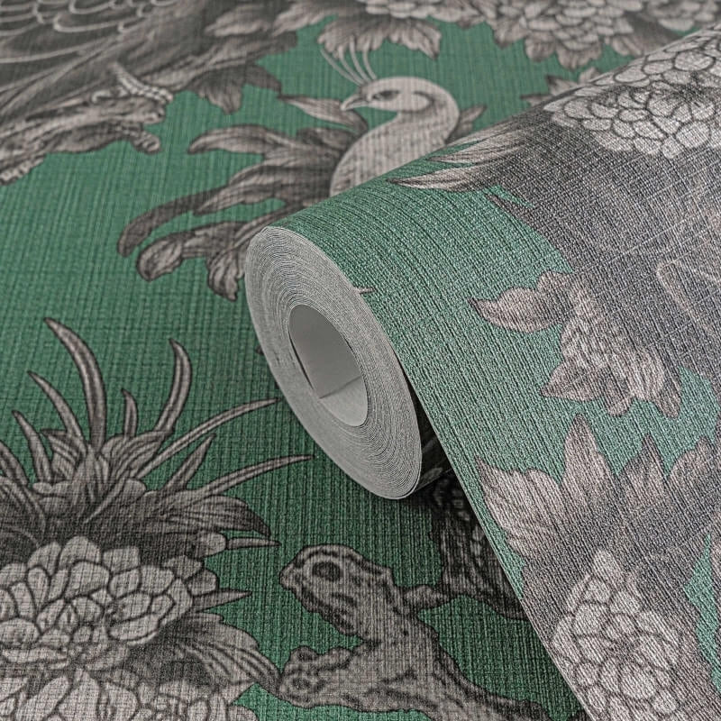 Peacock Garden Wallpaper - Grey/Green - Michalsky Living - 39982-2Wallpaper199