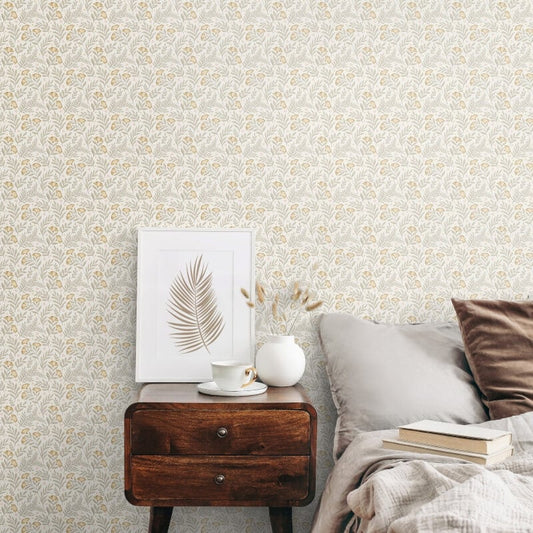 Petite Posy Wallpaper - Stone/Linen - Hoopla Walls - HWA1183WWallpaper199