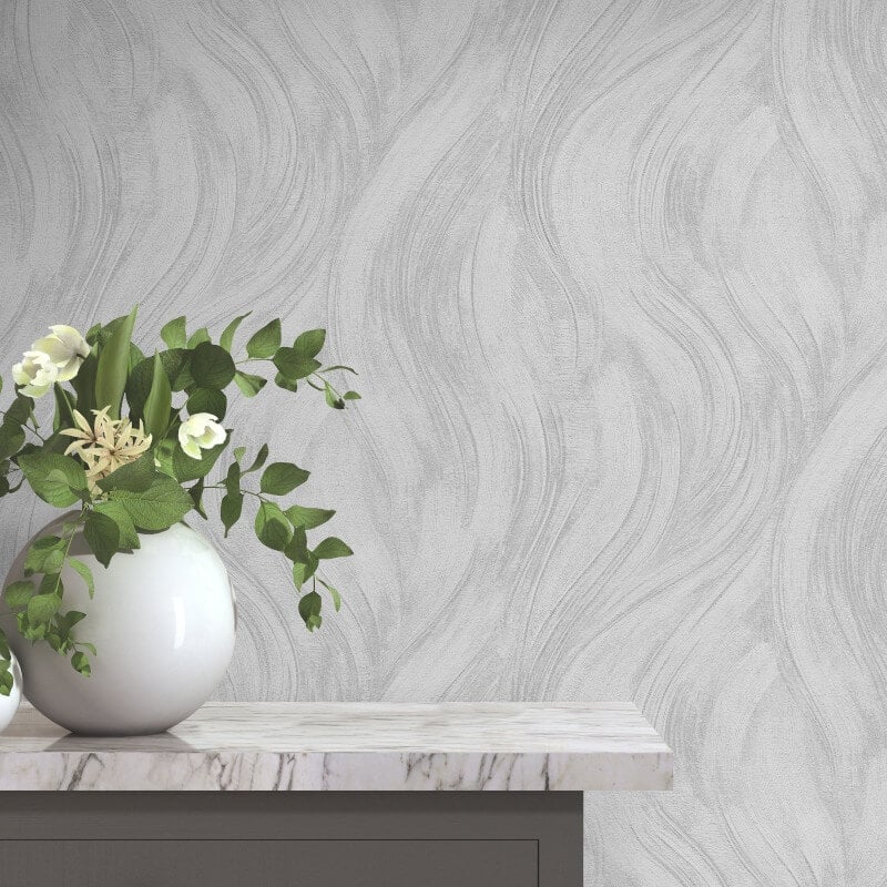 Piano Wave Metallic Wallpaper - Grey/Silver - Erismann - 10456 - 31Wallpaper199