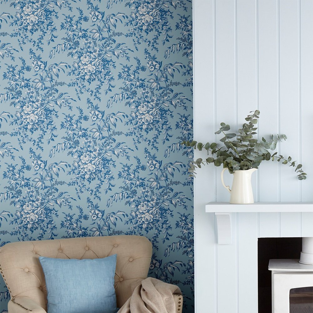 Picardie Wallpaper - Blue Sky - Laura Ashley - 115251Wallpaper199