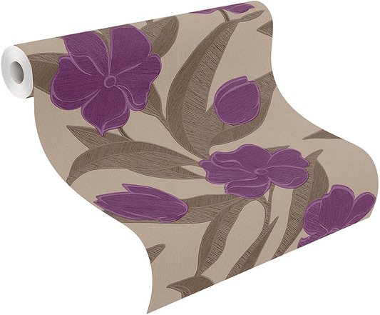 Plaisir Purple Floral Wallpaper - Purple - Rasch - 788129Wallpaper199