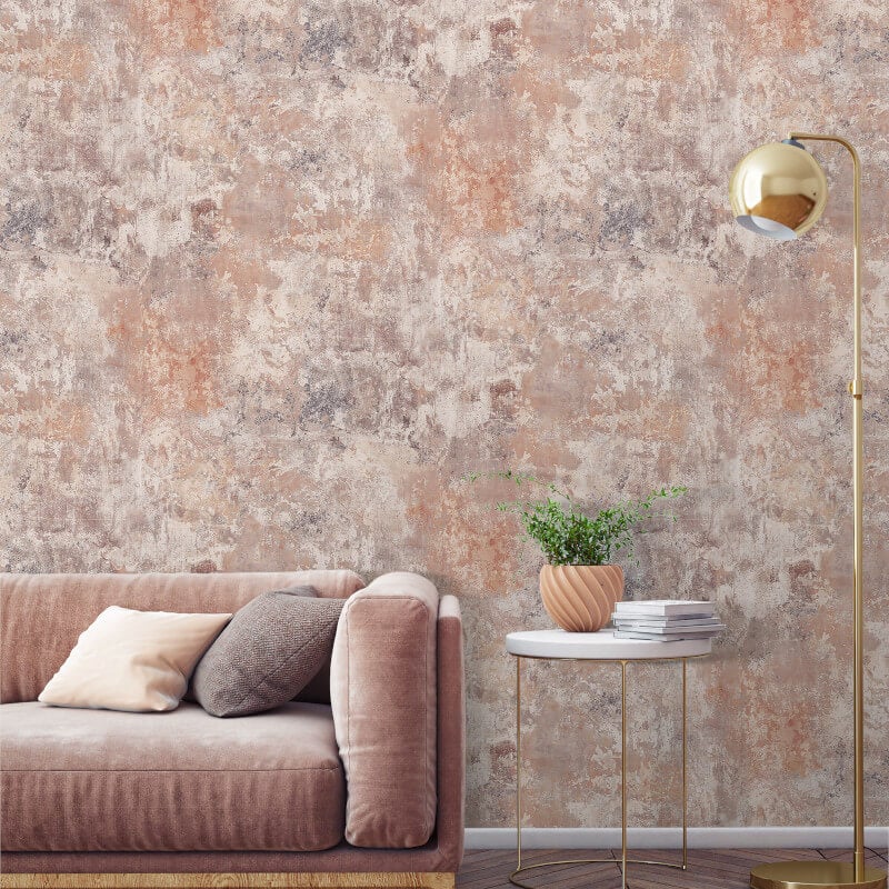 Plaster Concrete Effect Wallpaper - Blush - Grandeco - 170805Wallpaper199