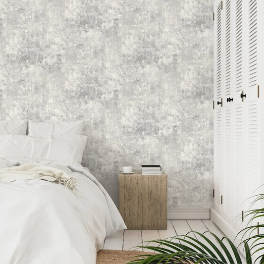Plaster Concrete Effect Wallpaper - Light Grey - Grandeco - 170802Wallpaper199