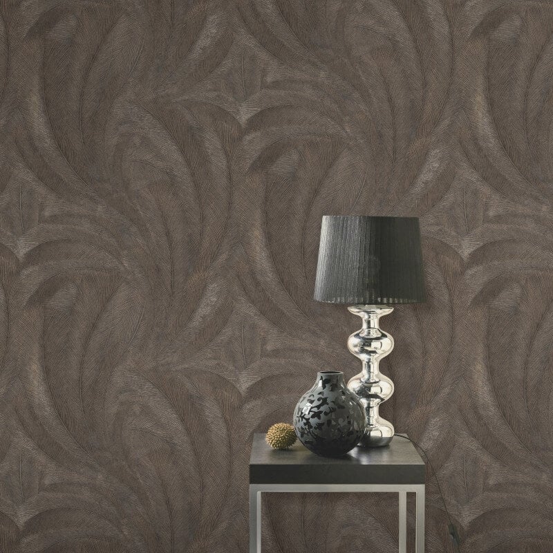 Plume Leaf Metallic Wallpaper - Brown/Bronze - Erismann - 10476 - 47Wallpaper199