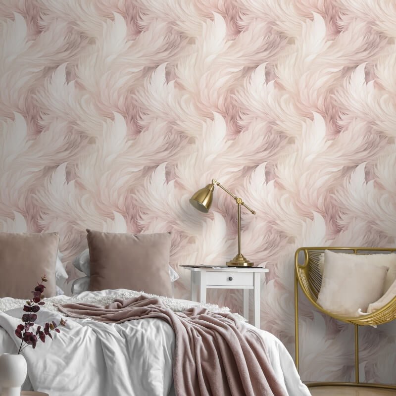 Plumes Feather Wallpaper - Blush - Muriva - 217504Wallpaper199