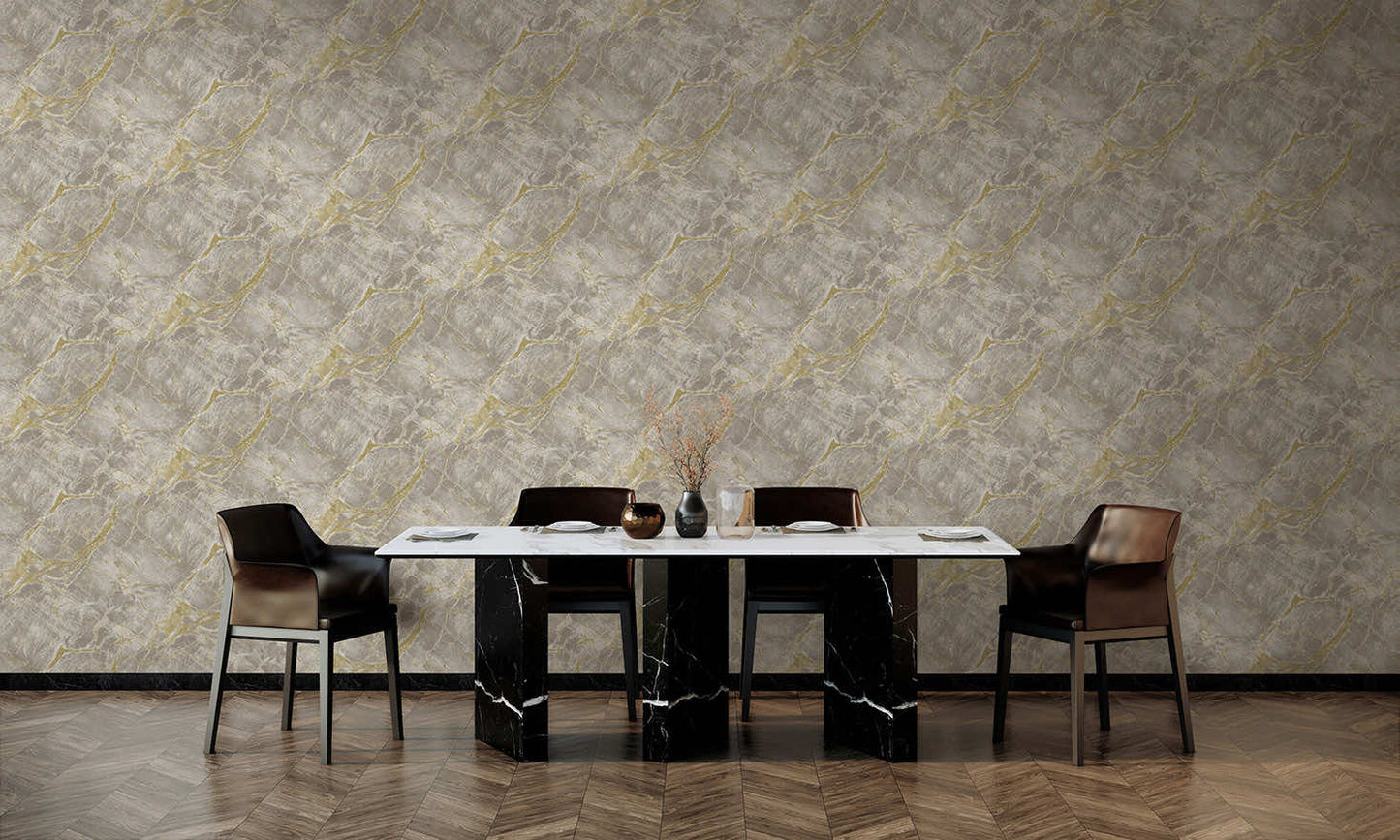 Portoro Marble Wallpaper - Grey / Gold - Holden Décor - 36283Wallpaper199