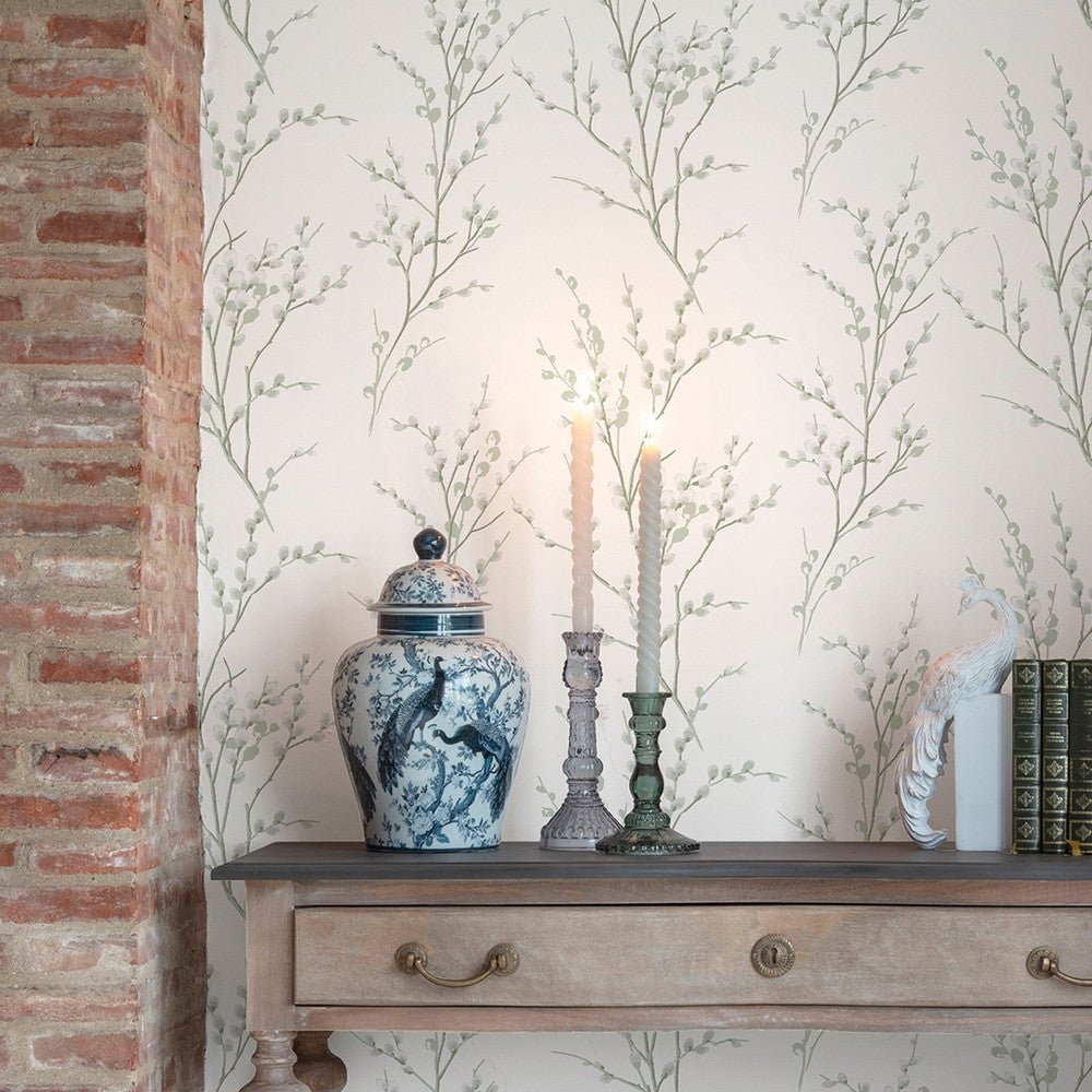 Pussy Willow Wallpaper - Sage Green - Laura Ashley - 130115Wallpaper199