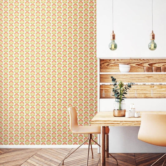 Retro Flower Wallpaper - Apricot Mix - Hoopla Walls - HWA1169WWallpaper199