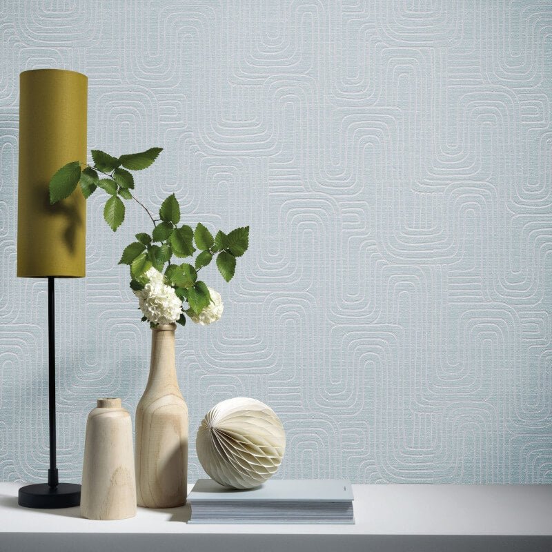 Rondo Curved Lines Metallic Wallpaper - Light Grey - Erismann - 10461 - 35Wallpaper199
