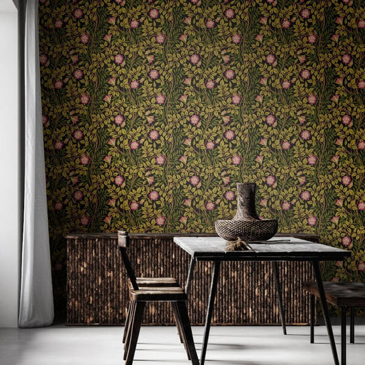 Rosehip Trail Wallpaper - Aubergine - Hoopla Walls - HWA1095WWallpaper199