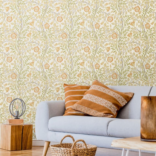 Rosehip Trail Wallpaper - Soft Amber - Hoopla Walls - HWA1087WWallpaper199