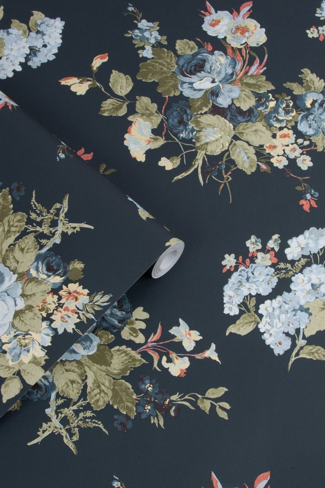 Rosemore Wallpaper - Midnight Seapray - Laura Ashley - 114898Wallpaper199
