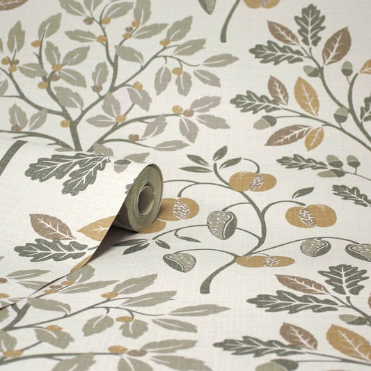 Rowan Autumn Trees Metallic Wallpaper - Natural - Crown - M1760Wallpaper199