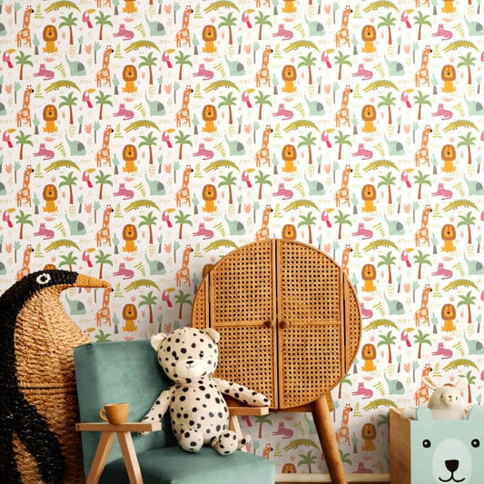 Safari Boogie Wallpaper - Fruit Salad - Hoopla Walls - HWA1292WWallpaper199
