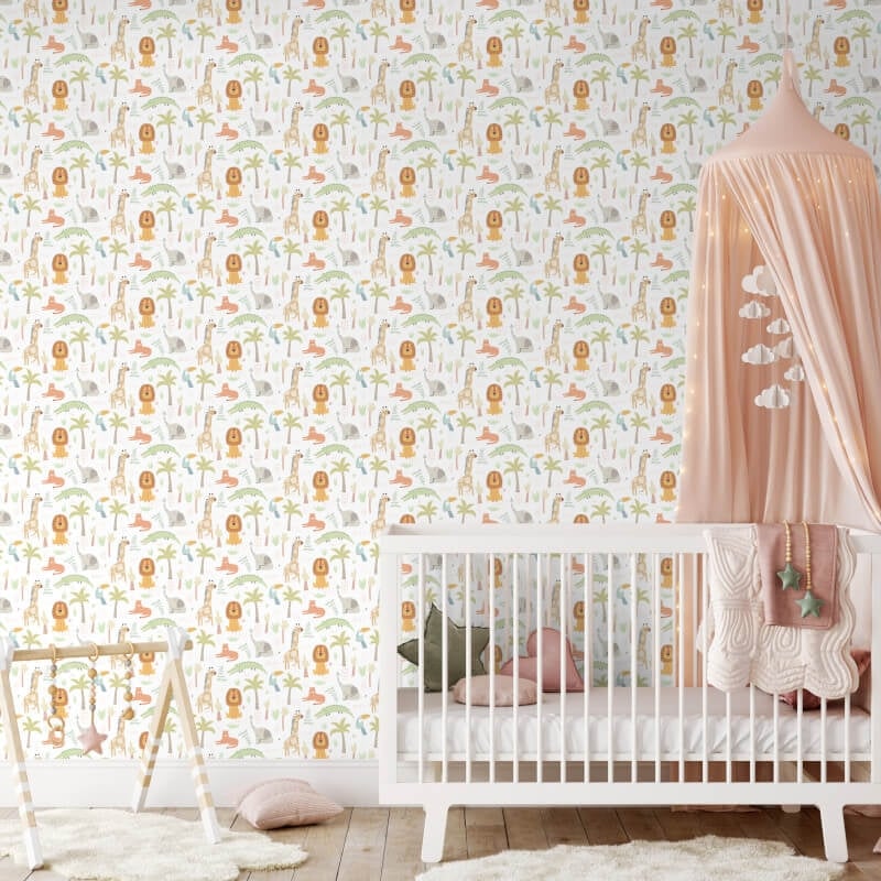 Safari Boogie Wallpaper - Honey Mallow - Hoopla Walls - HWA1293WWallpaper199