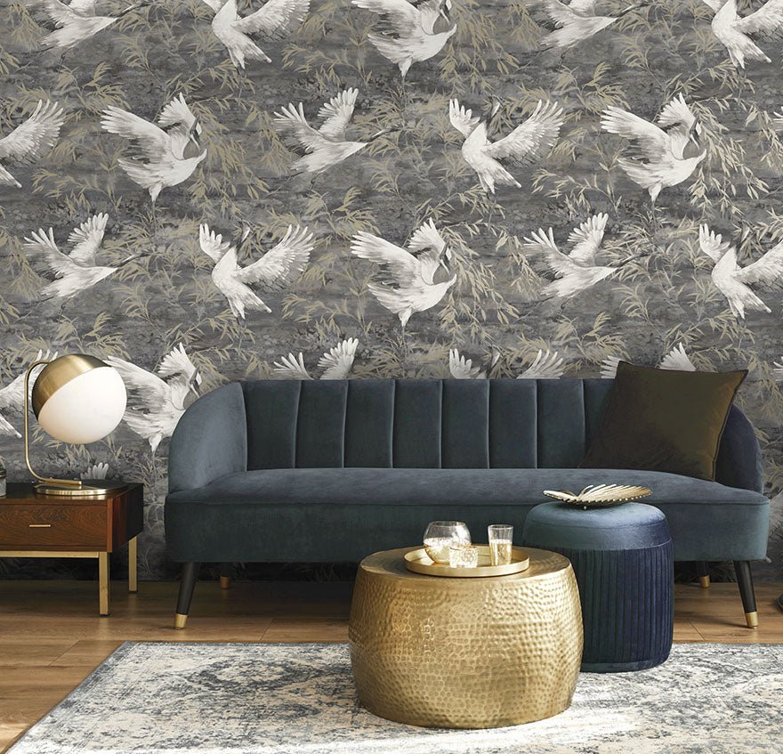 Sarus Wallpaper - Charcoal - Holden Décor - 36104Wallpaper199