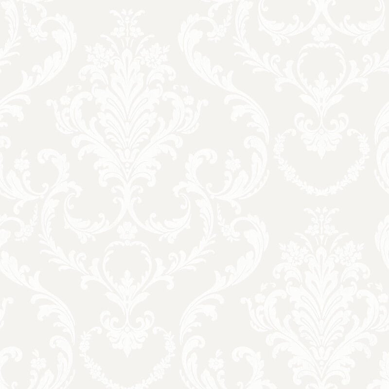 Scroll Damask Wallpaper - White - SK Filson - DE41850Wallpaper199