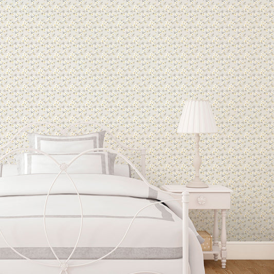 Secret Garden Anemone Mini Wallpaper - Grey / Yellow - Galerie - G78486Wallpaper199