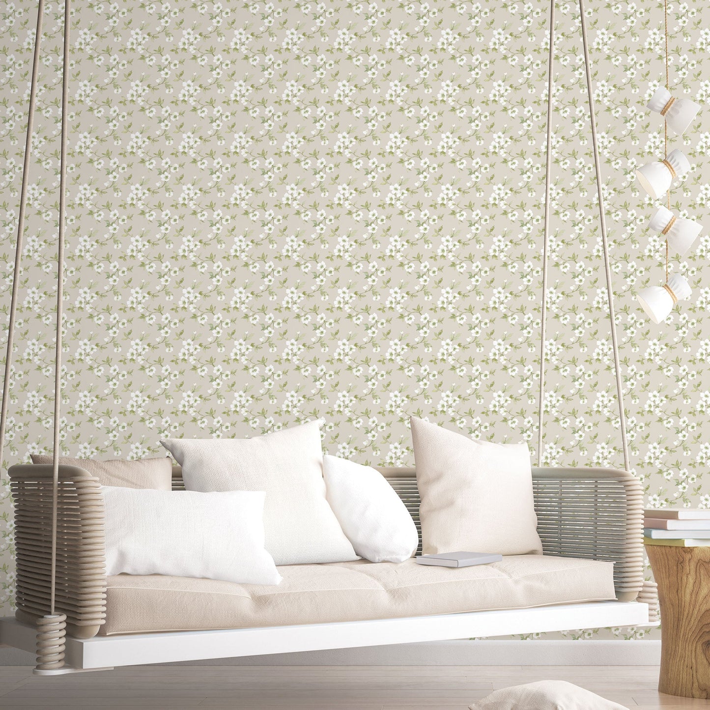 Secret Garden Anemone Mini Wallpaper - Taupe / Green - Galerie - G78488Wallpaper199