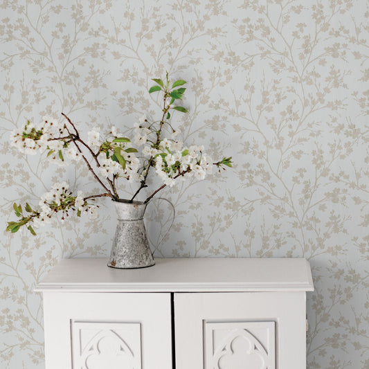 Secret Garden Wispy Branches Wallpaper - Beiges / White - Galerie - G78530Wallpaper199