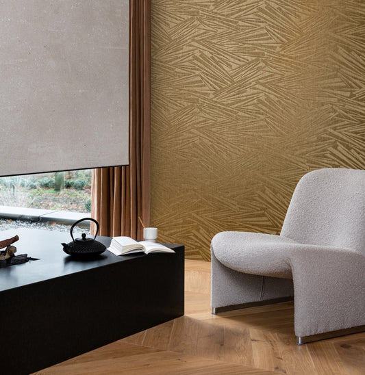 Sky Lounge Abstract Fractal Wallpaper - Gold - Rasch - 608311Wallpaper199