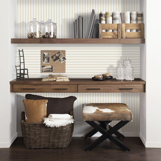 Smart Stripes Breton Stripe Wallpaper - Beige - Galerie - G68052Wallpaper199