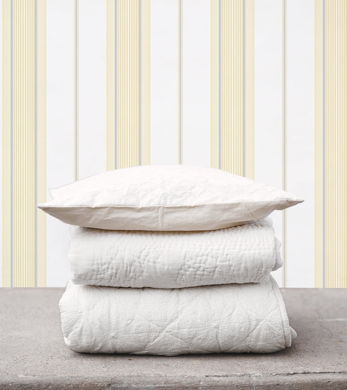 Smart Stripes Multi - Stripe Wallpaper - Yellow / White - Galerie - G67578Wallpaper199