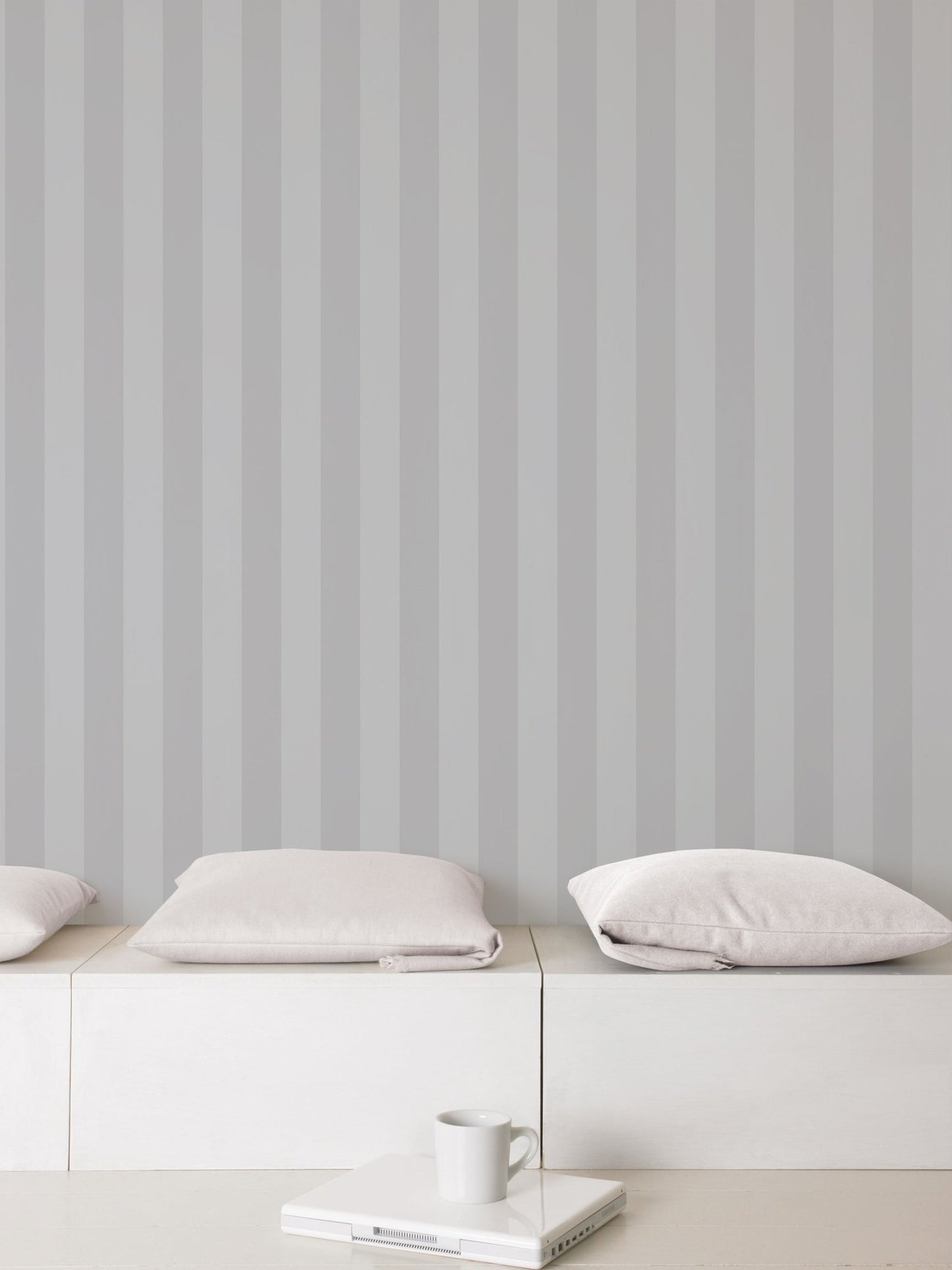 Smart Stripes Single Colour Stripe Wallpaper - Grey - Galerie - G67559Wallpaper199