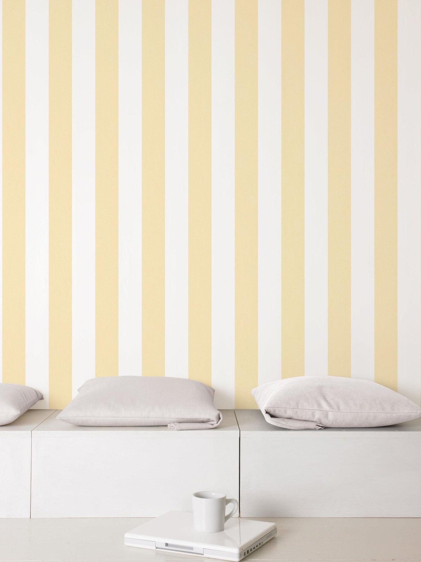 Smart Stripes Wide Stripe Wallpaper - Yellow - Galerie - G67587Wallpaper199
