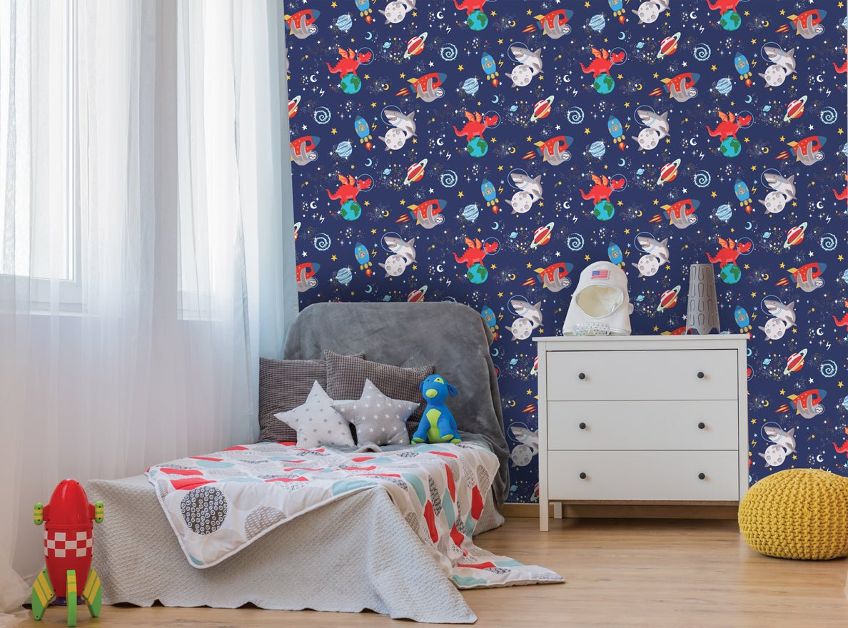 Space Animals Wallpaper - Navy - Holden Décor - 90922Wallpaper199
