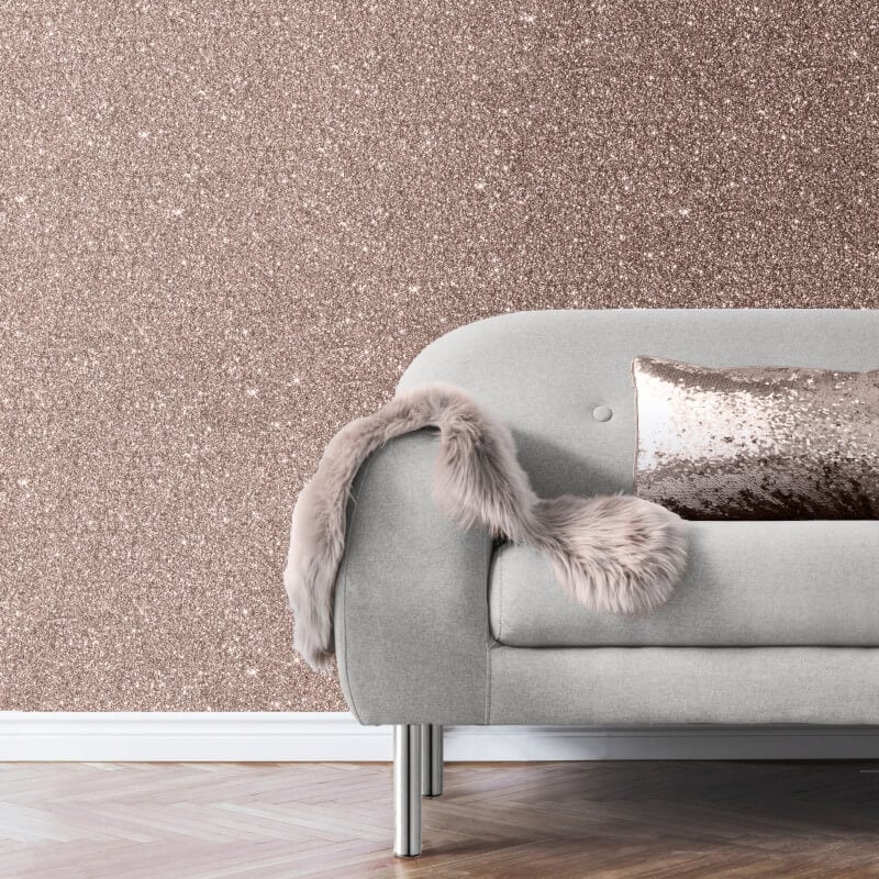Sparkle Plain Glitter Wallpaper - Rose Gold - Muriva - 701379Wallpaper199