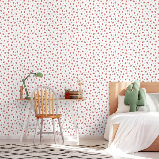 Strawberry Sprinkles Wallpaper - Scarlet - Hoopla Walls - HWA1285WWallpaper199