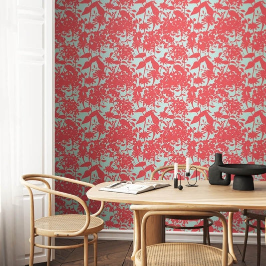 Summer Silhouette Wallpaper - Coral Twist - Hoopla Walls - HWA1216WWallpaper199