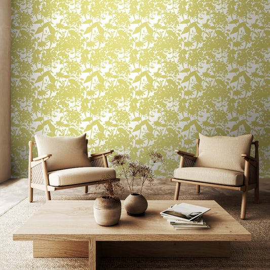 Summer Silhouette Wallpaper - French Lime - Hoopla Walls - HWA1219WWallpaper199