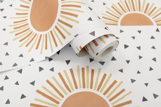 Sunbeam Wallpaper - White/Orange - Holden Décor - 13320Wallpaper199