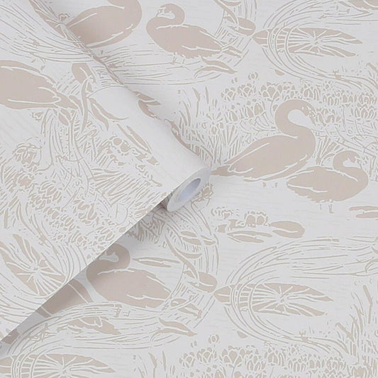 Swans Wallpaper - Dove Grey - Laura Ashley - 118471Wallpaper199