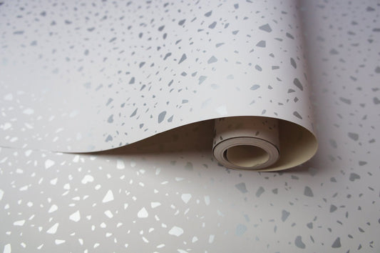 Terrazzo Wallpaper - Grey/Silver - Holden Décor - 12730Wallpaper199