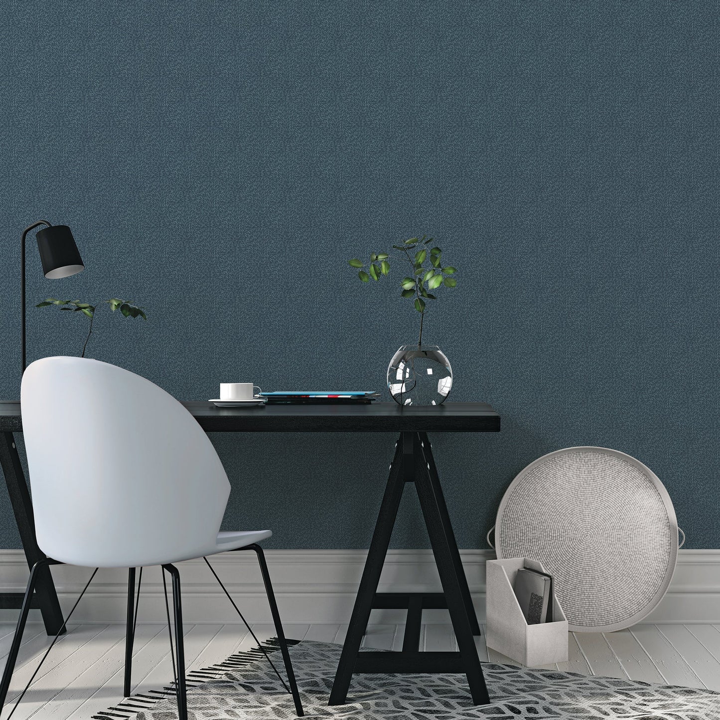 Texstyle Hedgehog Wallpaper - Turquoise / Navy - Galerie - G56610Wallpaper199