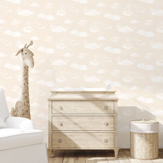 Tiny Tots 2 Cloud Wallpaper - Beige - Galerie - G78356Wallpaper199