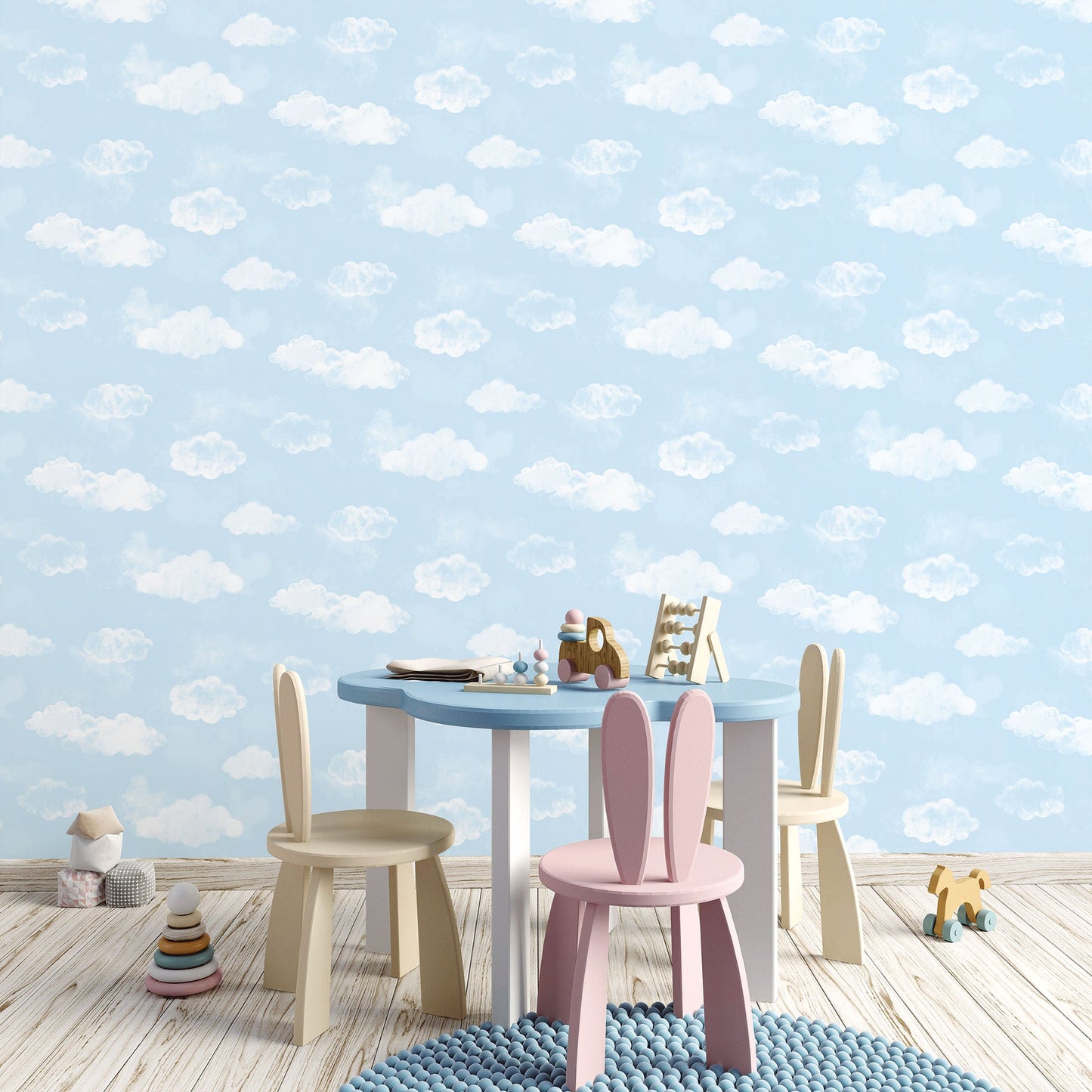 Tiny Tots 2 Cloud Wallpaper - Sky Blue - Galerie - G78359Wallpaper199