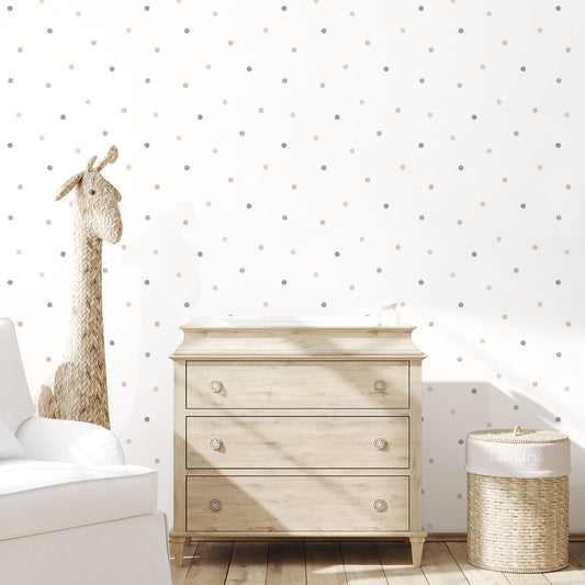 Tiny Tots 2 Dots Wallpaper - Beige / Grey / Tan - Galerie - G78365Wallpaper199